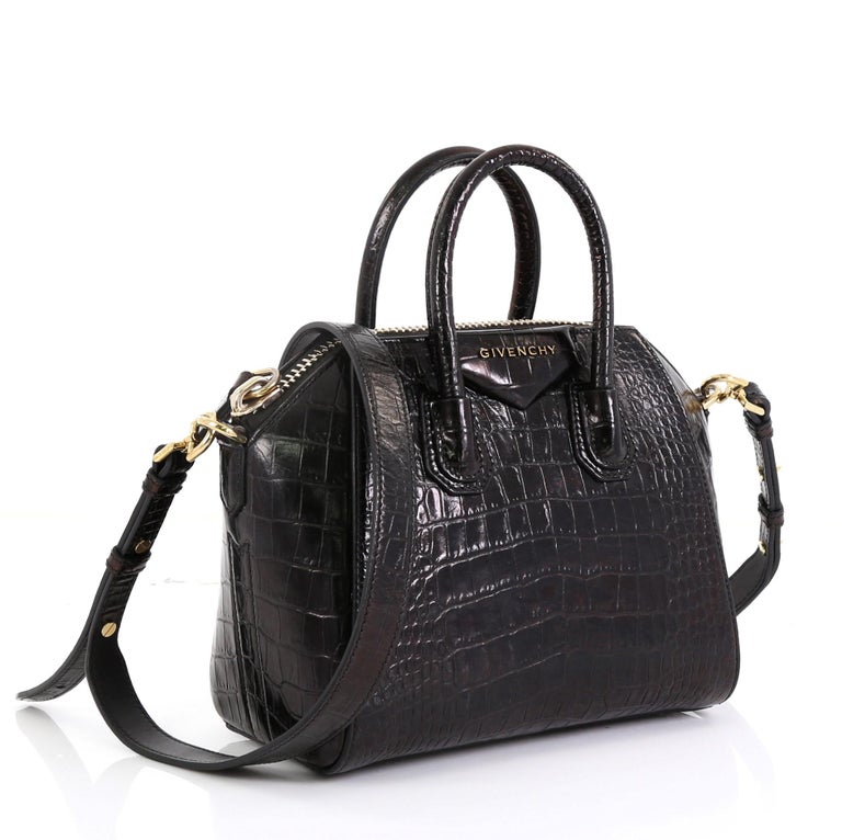 Givenchy Antigona Bag Crocodile Embossed Leather Mini at 1stDibs