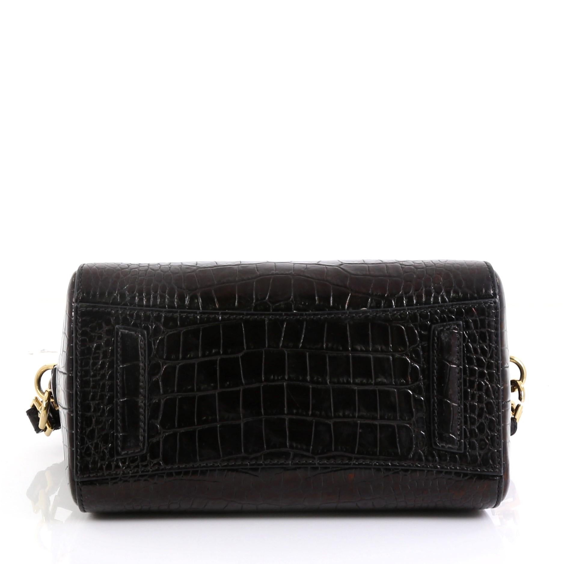 Black Givenchy Antigona Bag Crocodile Embossed Leather Mini
