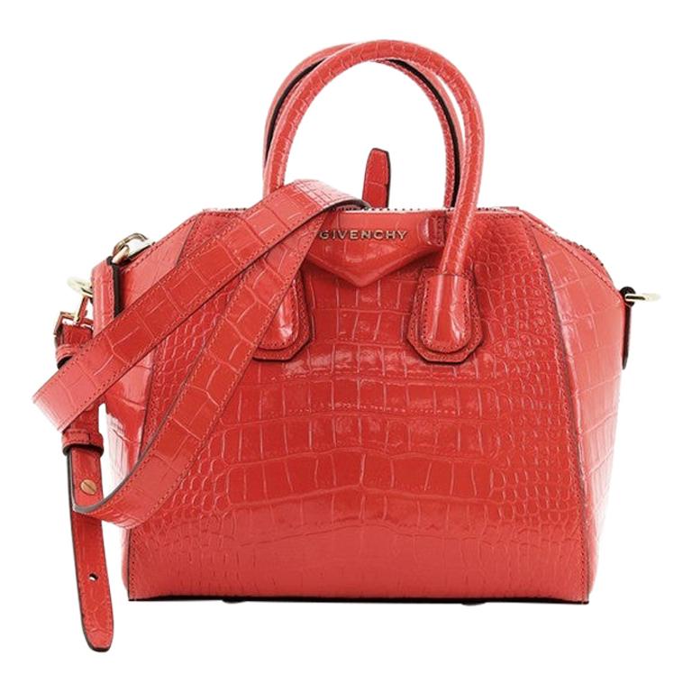 Givenchy Antigona Bag Crocodile Embossed Leather Small