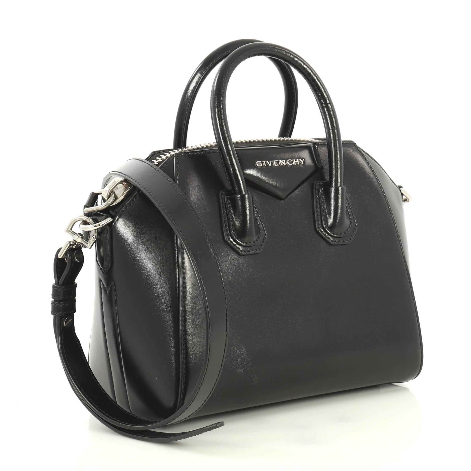 Black Givenchy Antigona Bag Glazed Leather Mini