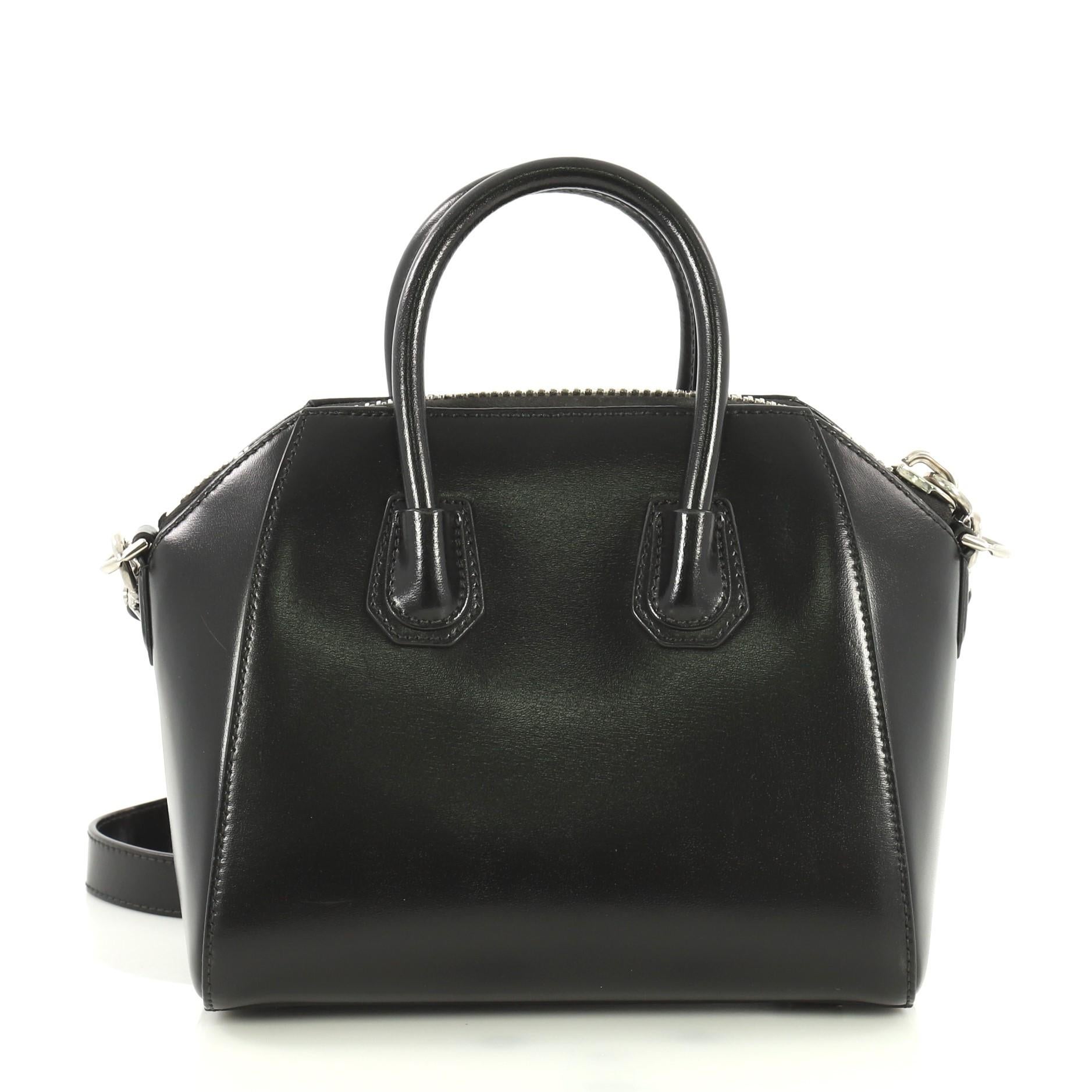 Givenchy Antigona Bag Glazed Leather Mini In Good Condition In NY, NY