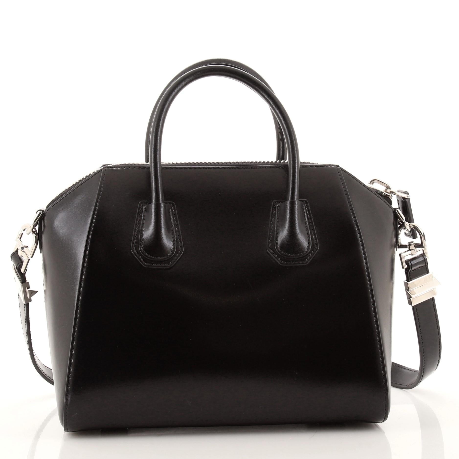 Black Givenchy Antigona Bag Glazed Leather Small