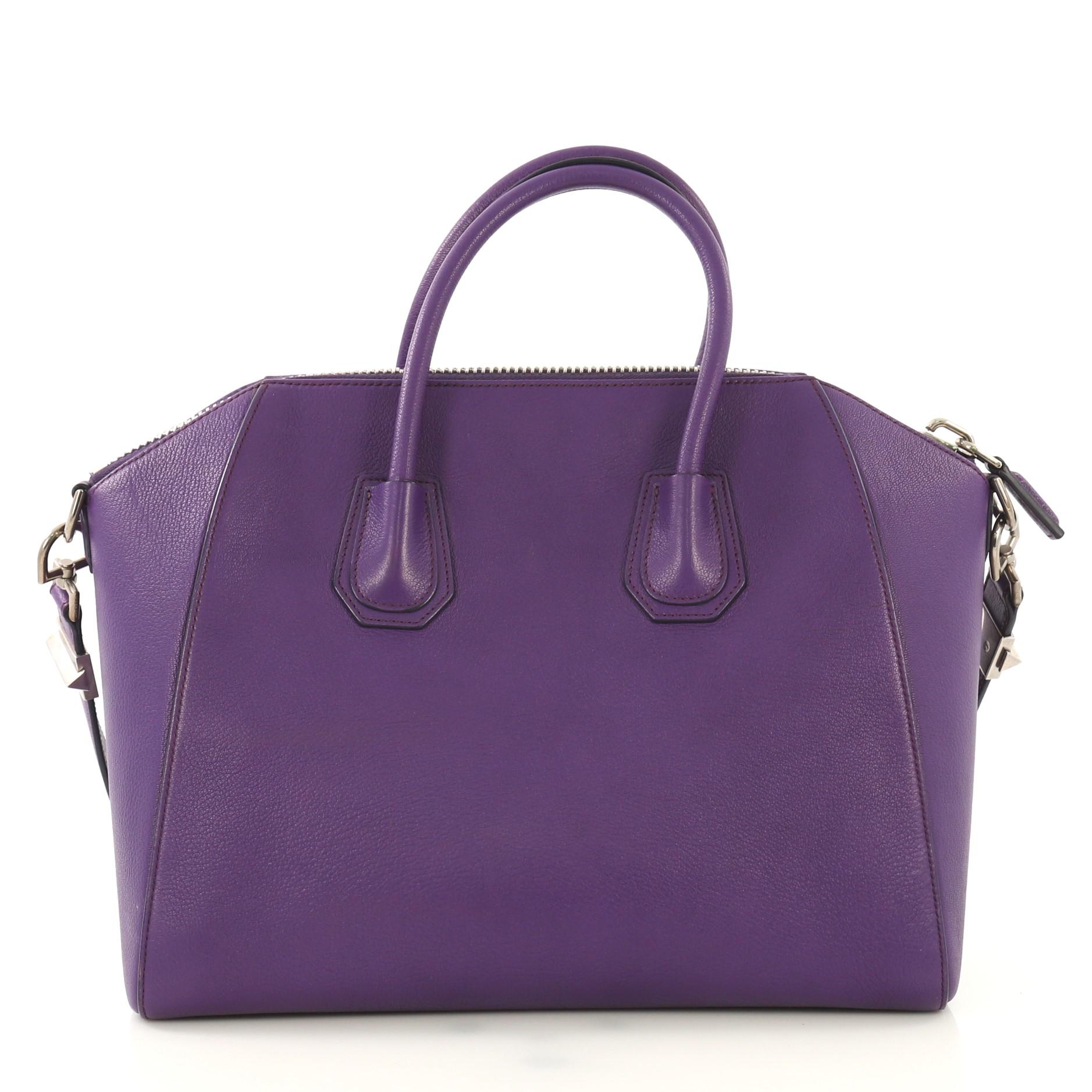 Purple Givenchy Antigona Bag Leather Medium