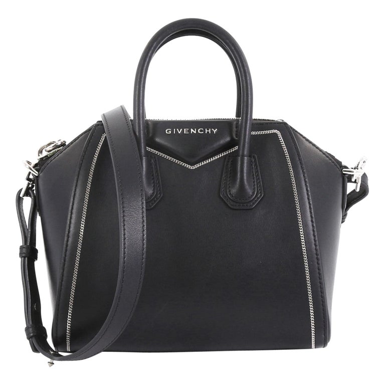 Givenchy Antigona Bag Leather with Chain Detail Mini For Sale at 1stdibs