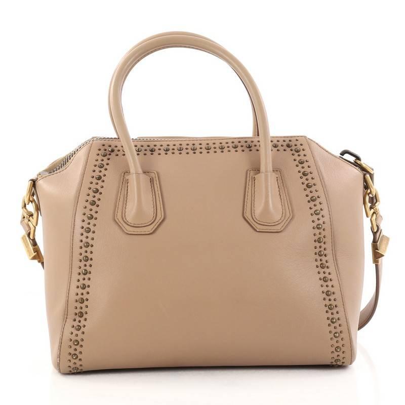 Brown Givenchy Antigona Bag Studded Leather Small