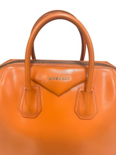 Givenchy Antigona Big Orange Leather Top Handle Bag