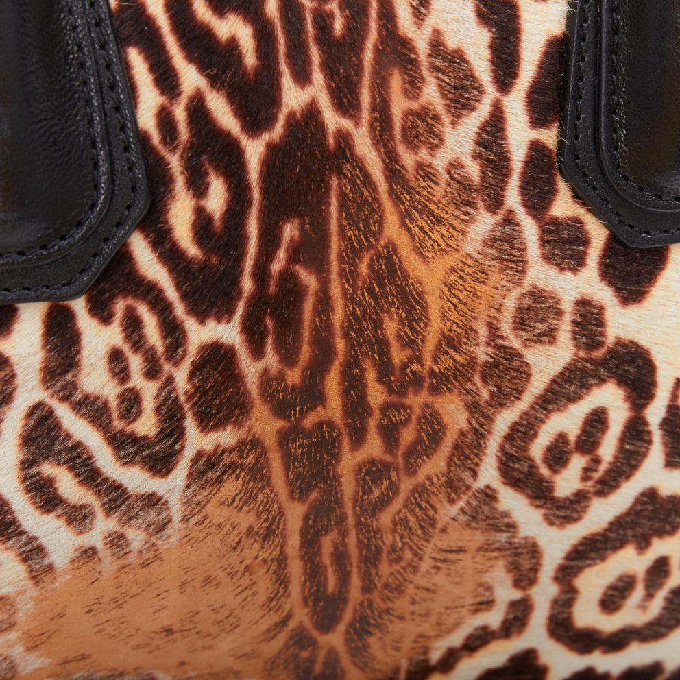 GIVENCHY Antigona brown leopard print calf skin silver logo top handle bag en vente 4