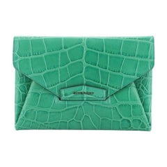 Givenchy Antigona Envelope Clutch Crocodile Embossed Leather Medium