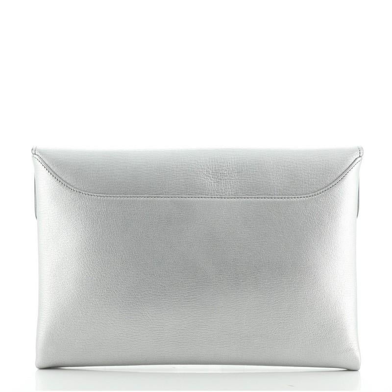 Gray Givenchy Antigona Envelope Clutch Leather Medium