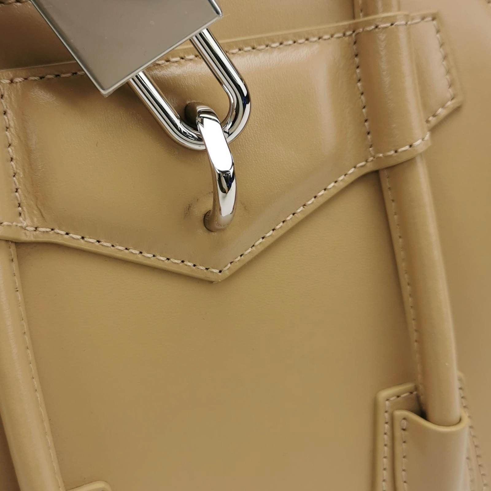 Givenchy Antigona Lock Mini Beige Smooth Leather Top Handle bag with Strap 6
