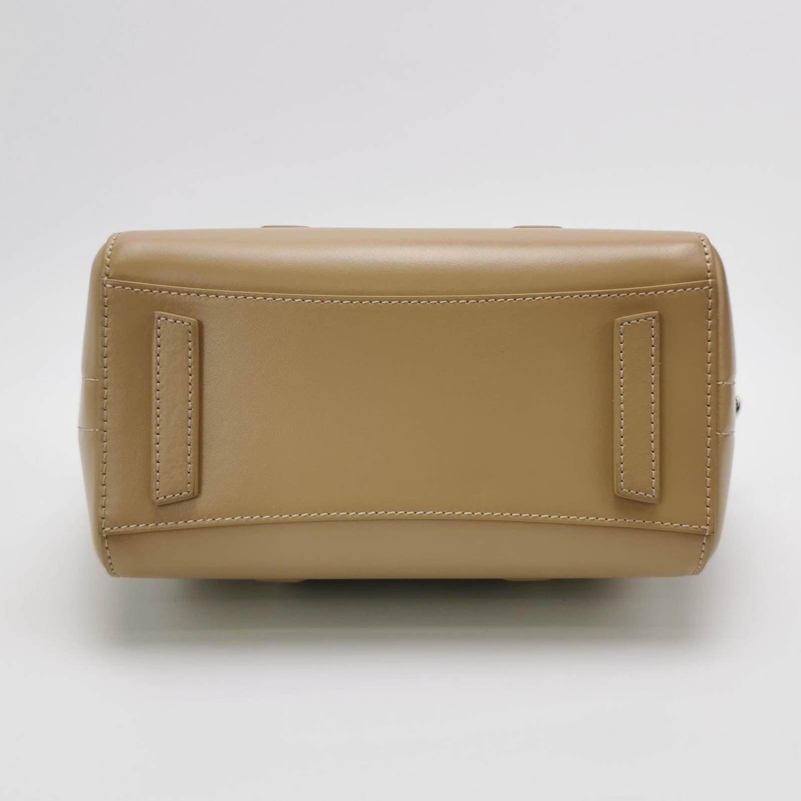 Givenchy Antigona Lock Mini Beige Smooth Leather Top Handle bag with Strap 1