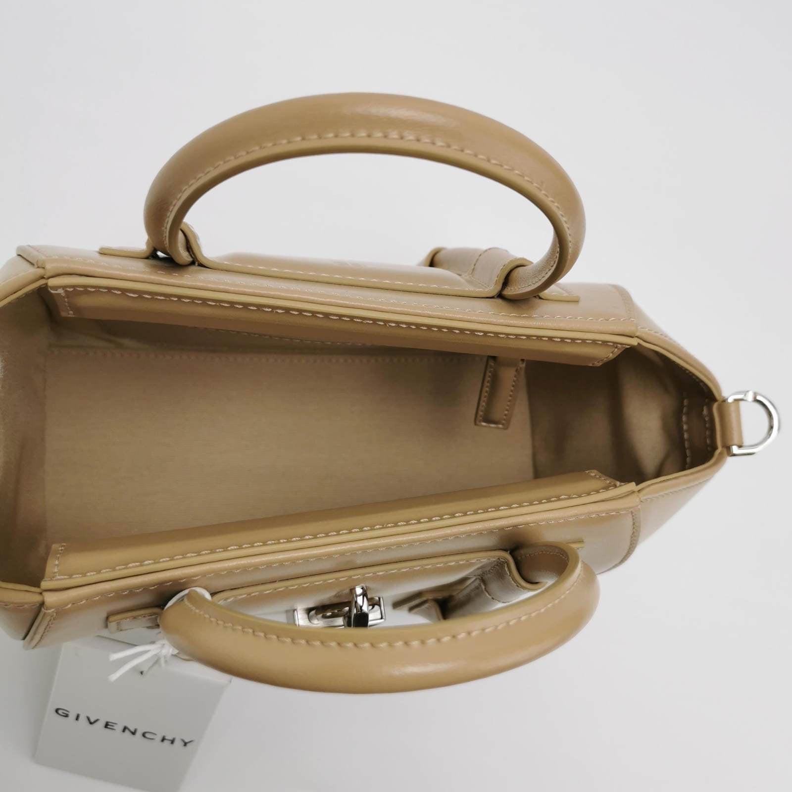 Givenchy Antigona Lock Mini Beige Smooth Leather Top Handle bag with Strap 2