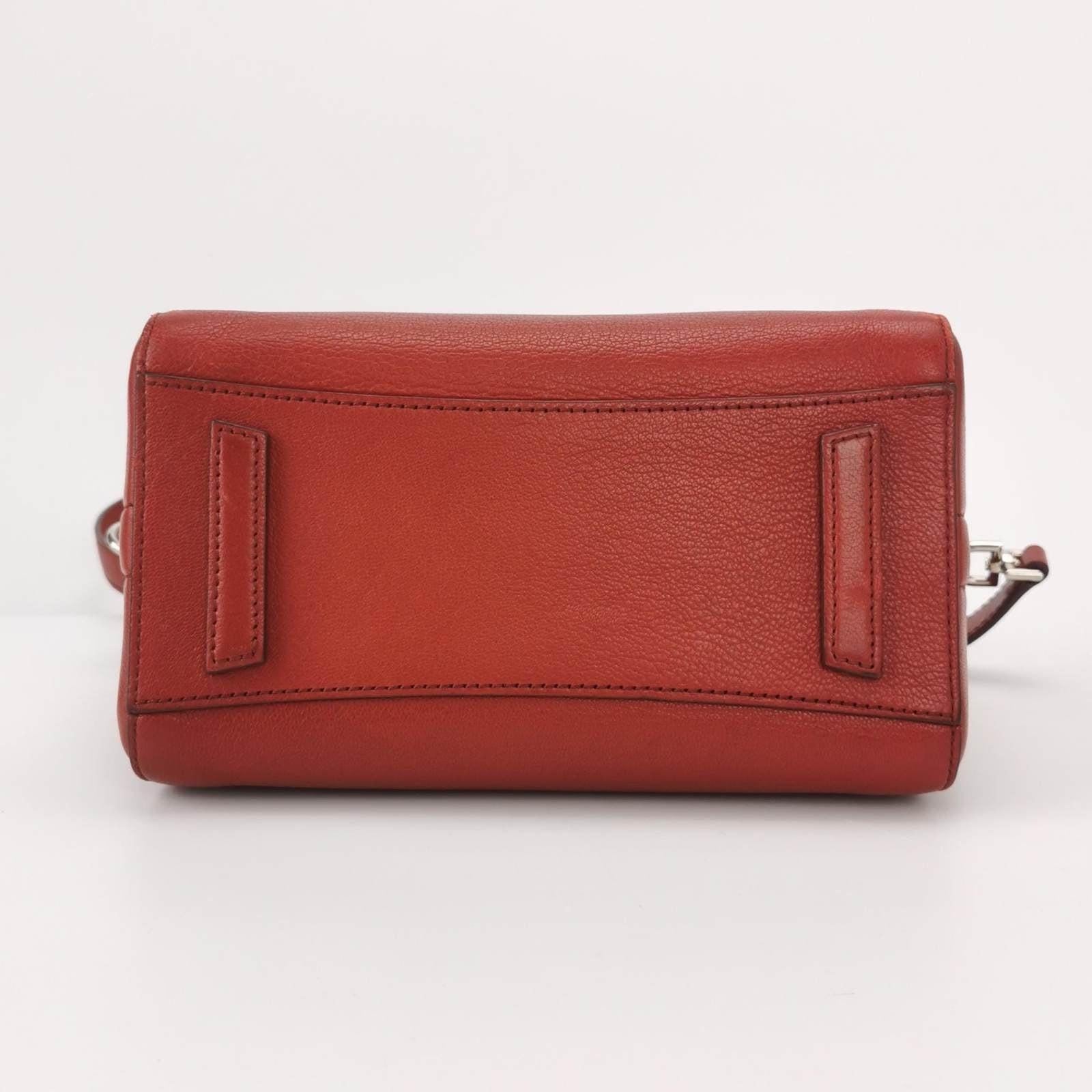 Women's Givenchy Antigona Mini Red Calf Leather Top Handle bag with Strap