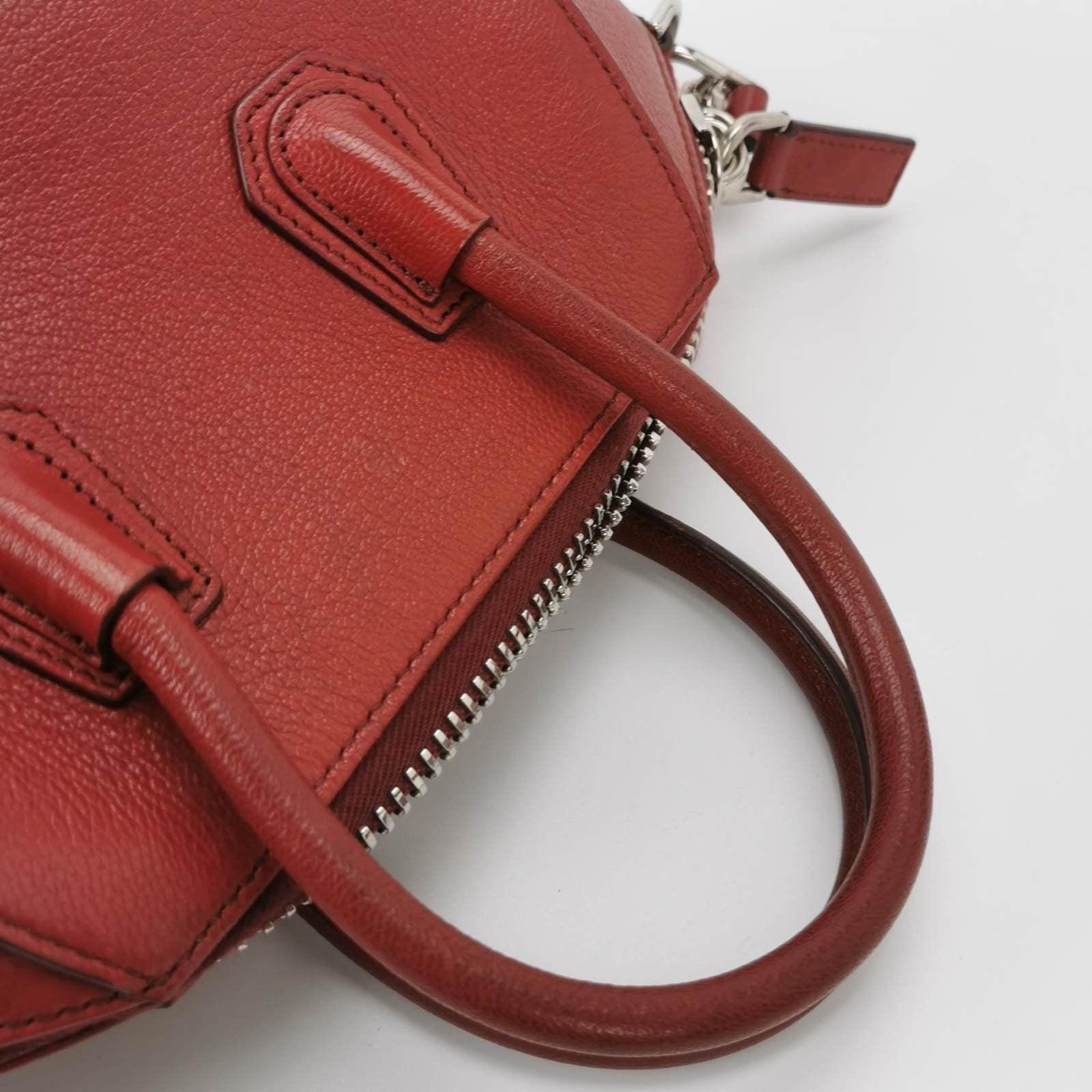 Givenchy Antigona Mini Red Calf Leather Top Handle bag with Strap 2