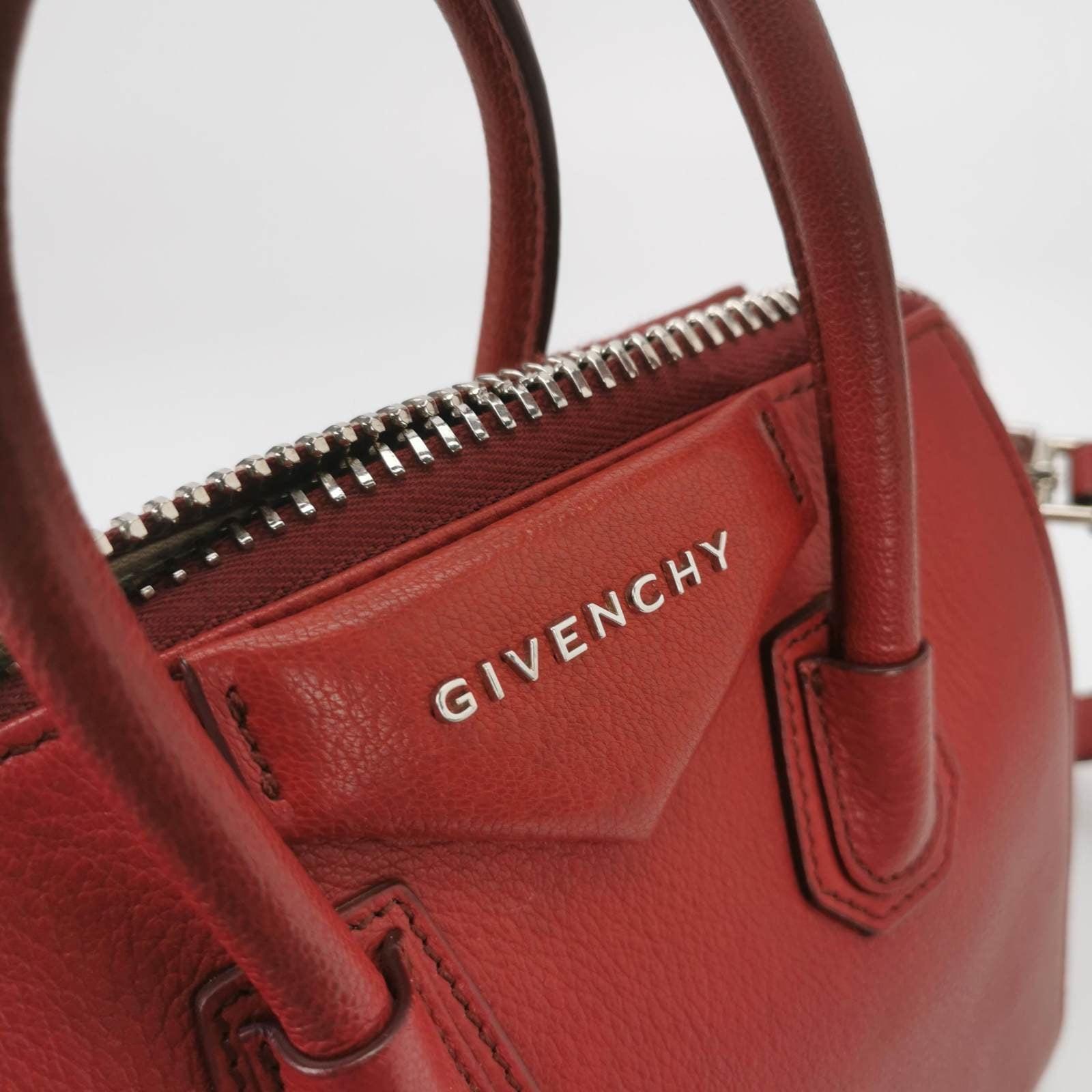 Givenchy Antigona Mini Red Calf Leather Top Handle bag with Strap 4