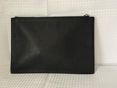 Givenchy Antigona Pouch 2018 Zipper Top Clutch Black Grain Leather Authentic