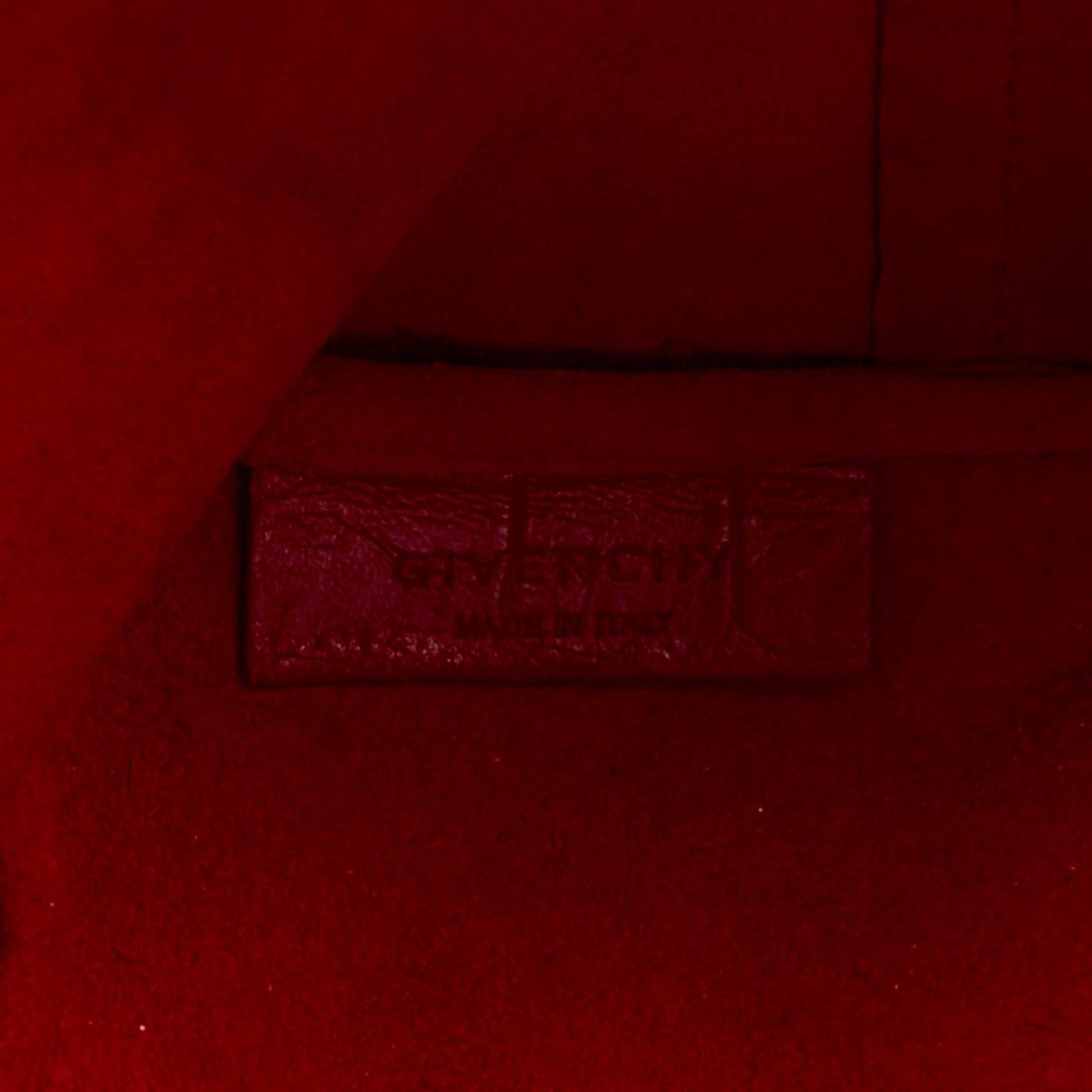 GIVENCHY Antigona red stamped scaled leather silver logo tote bag 7