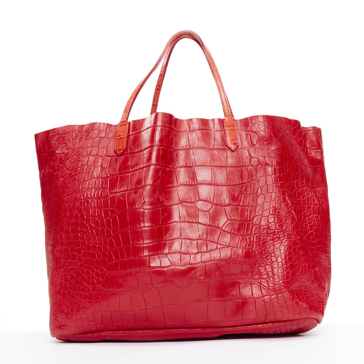 Women's GIVENCHY Antigona red stamped scaled leather silver logo tote bag