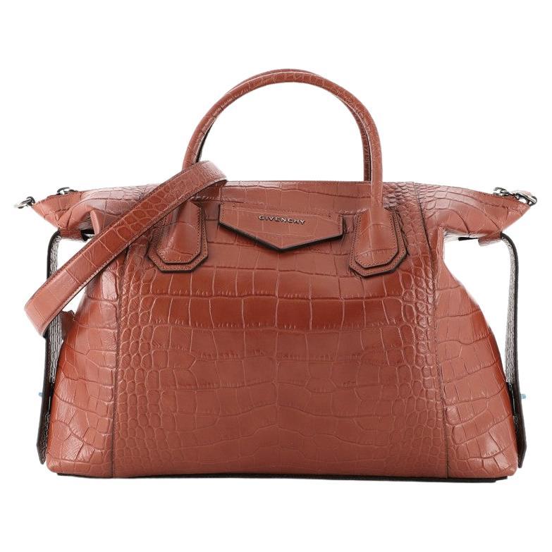 Givenchy Antigona Soft Bag Crocodile Embossed Leather Medium