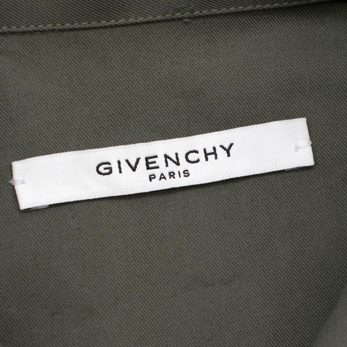 Gray Givenchy Army Green Military Shirt Size 39