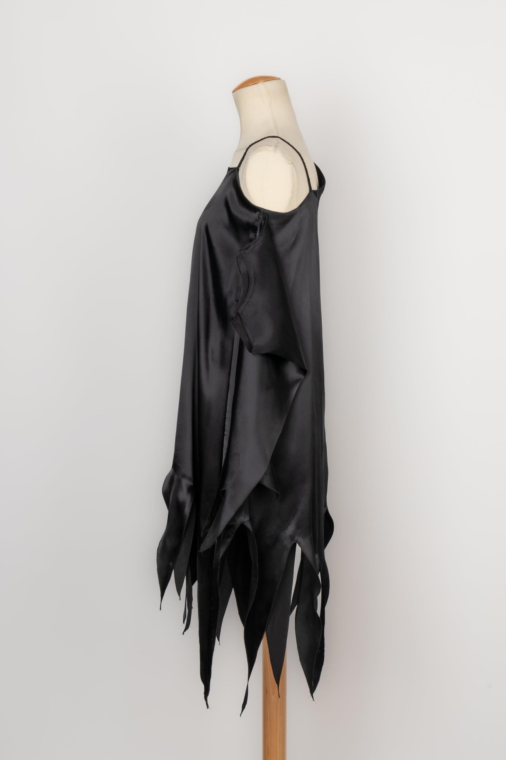 Givenchy Asymmetrisches Kleid aus schwarzem Satin Damen im Angebot