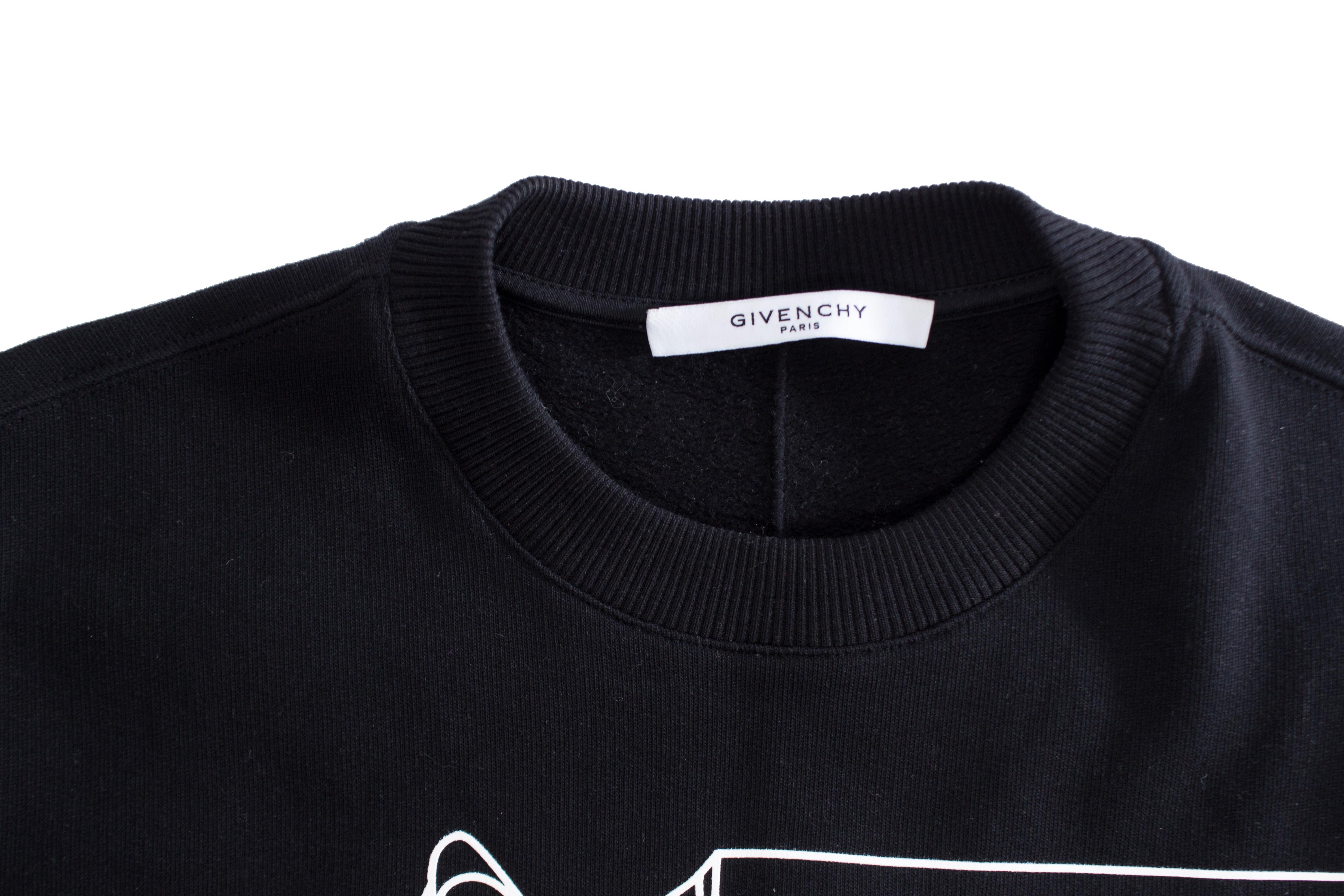 Nero Givenchy, felpa con scollo a girocollo con profilo a specchio di Bambi. in vendita