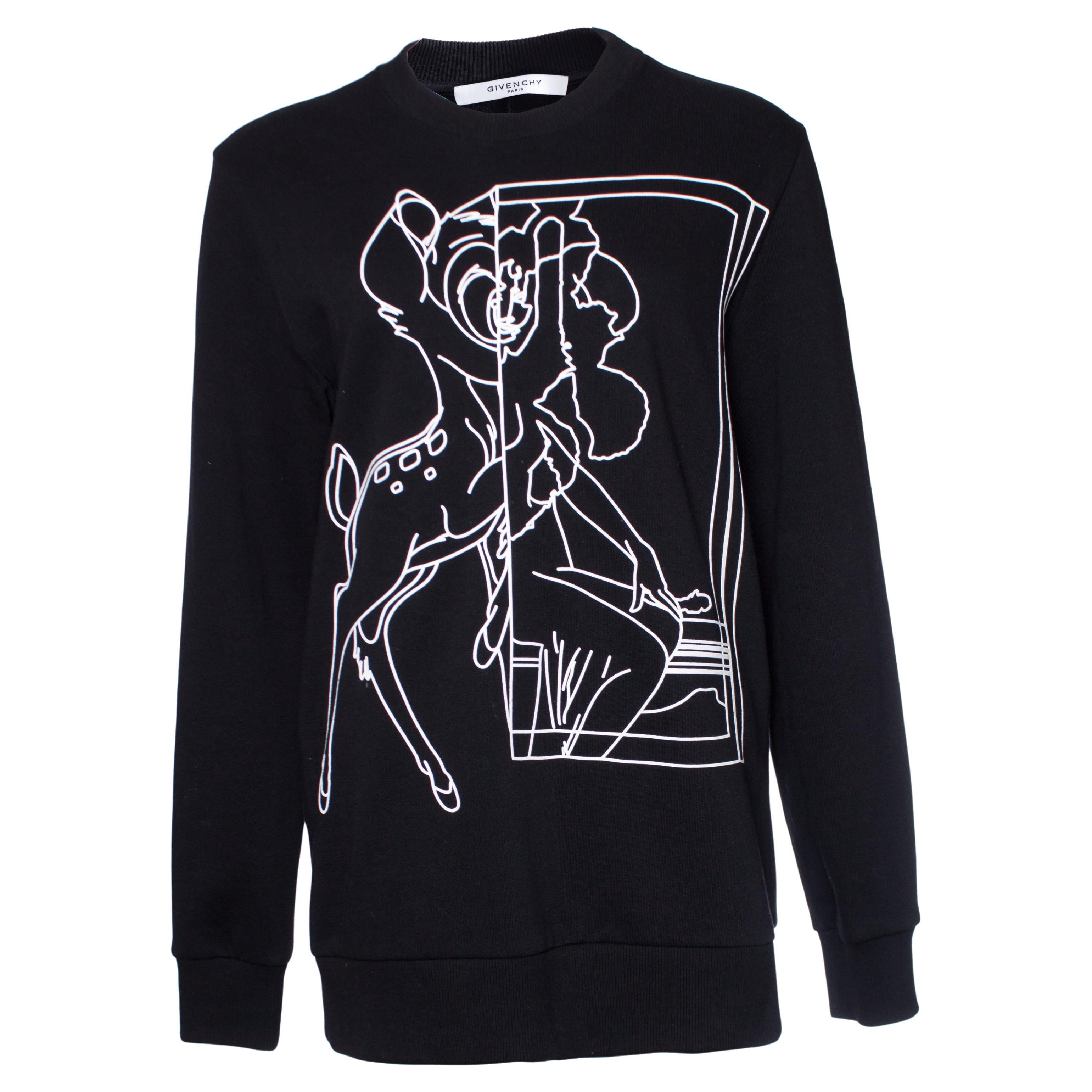 Givenchy, felpa con scollo a girocollo con profilo a specchio di Bambi.