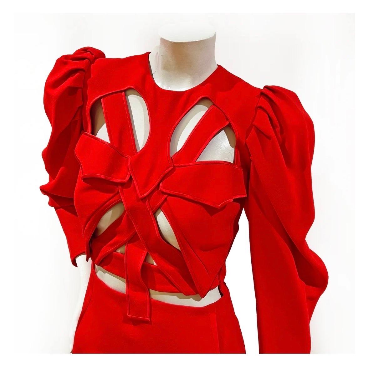 Red Givenchy Bandage Cutout Dress For Sale