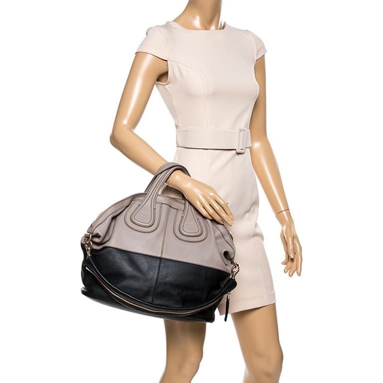 Givenchy Beige Black Leather Medium Nightingale Satchel At 1stdibs