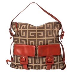 Givenchy Beige/Brown Monogram Canvas and Leather Shoulder Bag