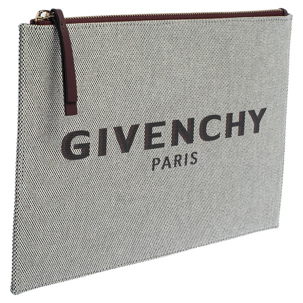 Women's Givenchy Beige Canvas Bond Pouch Clutch
