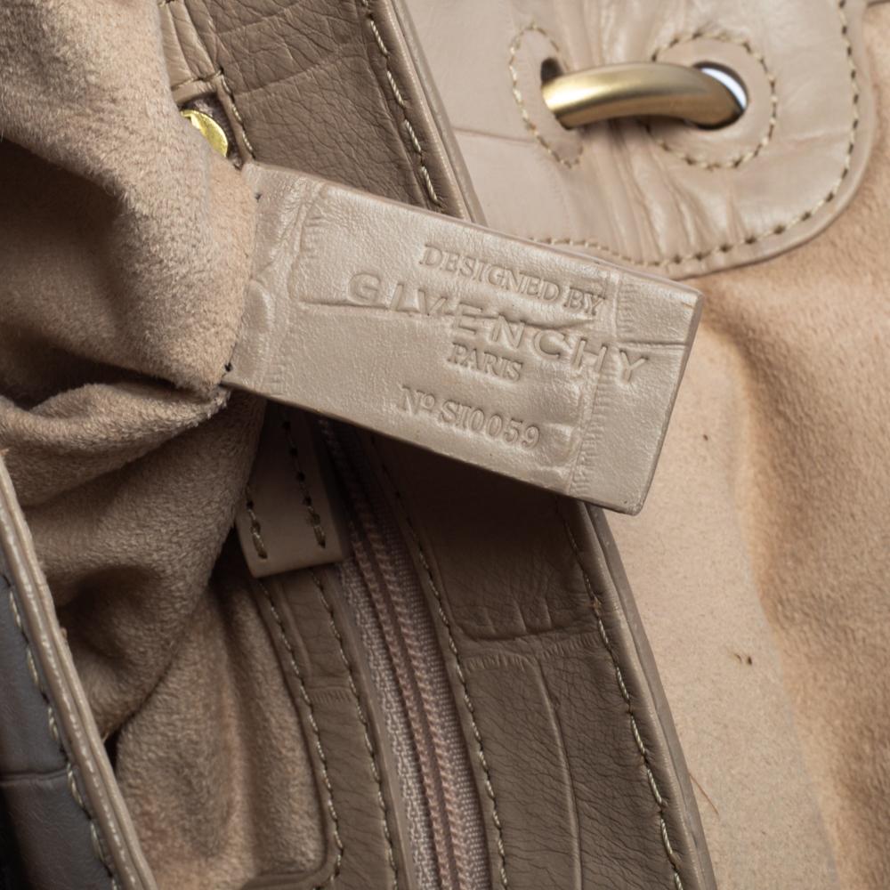 Givenchy Beige Croc Embossed Leather Flap Shoulder Bag 2