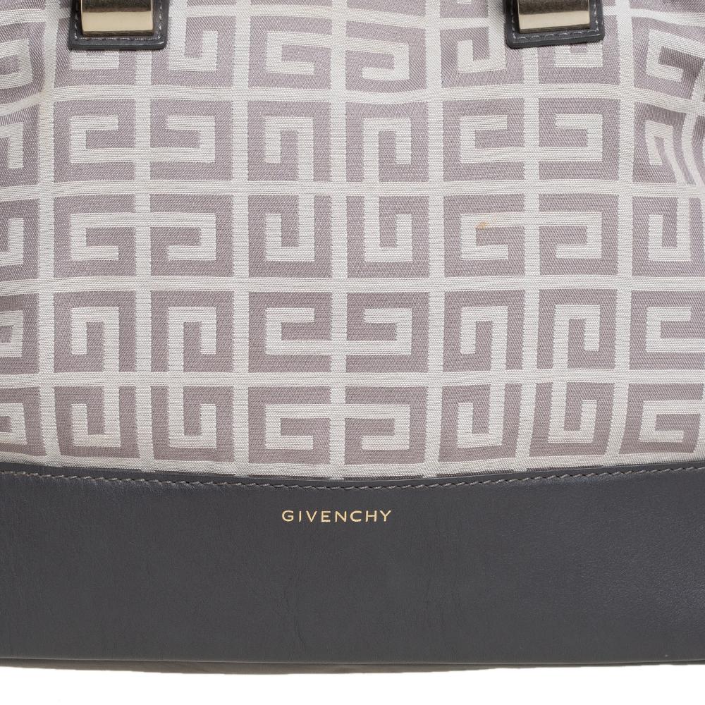 Givenchy Borsa in tela e pelle monogramma beige/grigia 2