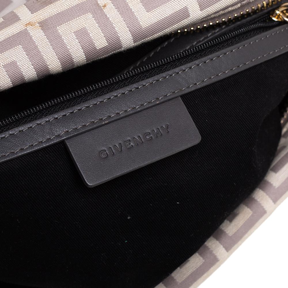 Givenchy Borsa in tela e pelle monogramma beige/grigia 4