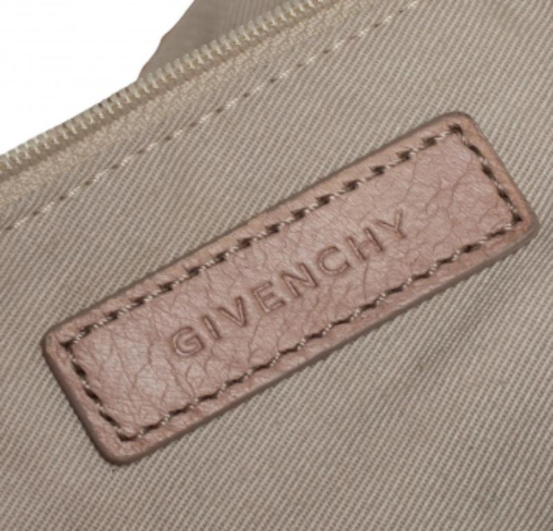 Givenchy Beige Leather Front Pocket Hobo For Sale 5