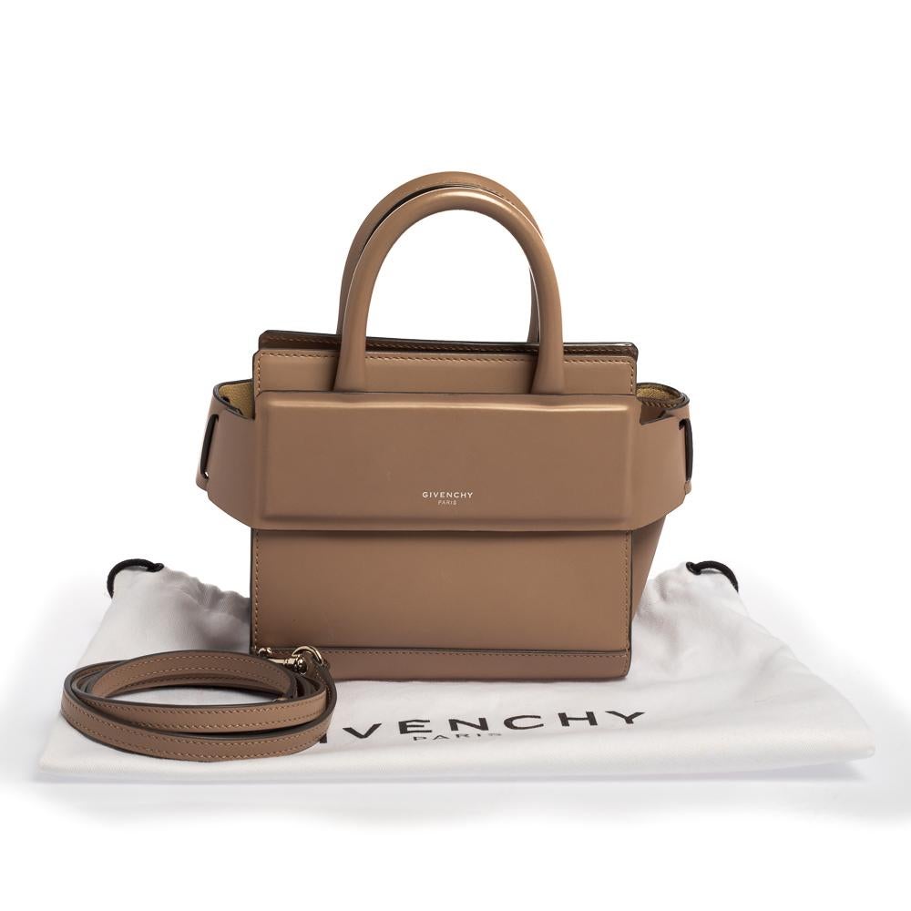 Givenchy Beige Leather Nano Horizon Crossbody Bag 10