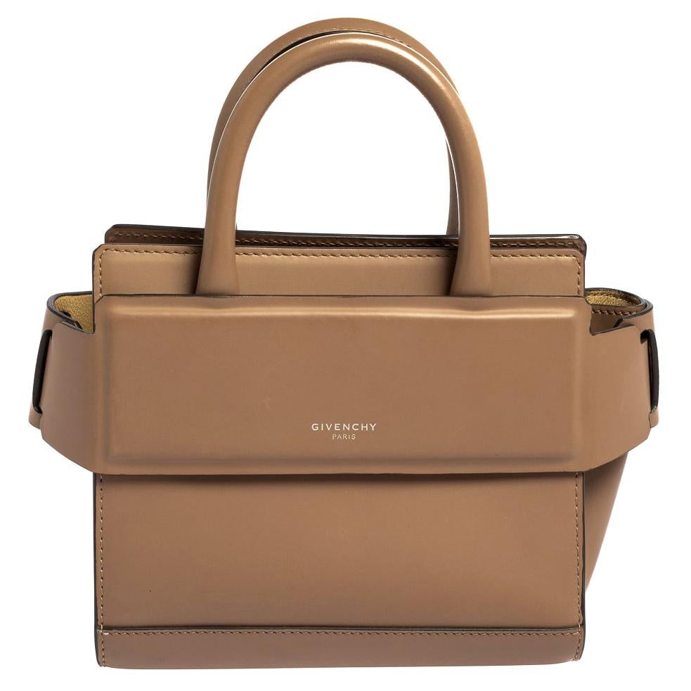 Givenchy Beige Leather Nano Horizon Crossbody Bag