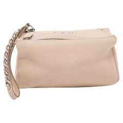 Givenchy Beige Pandora Clutch aus Leder für das Handgelenk