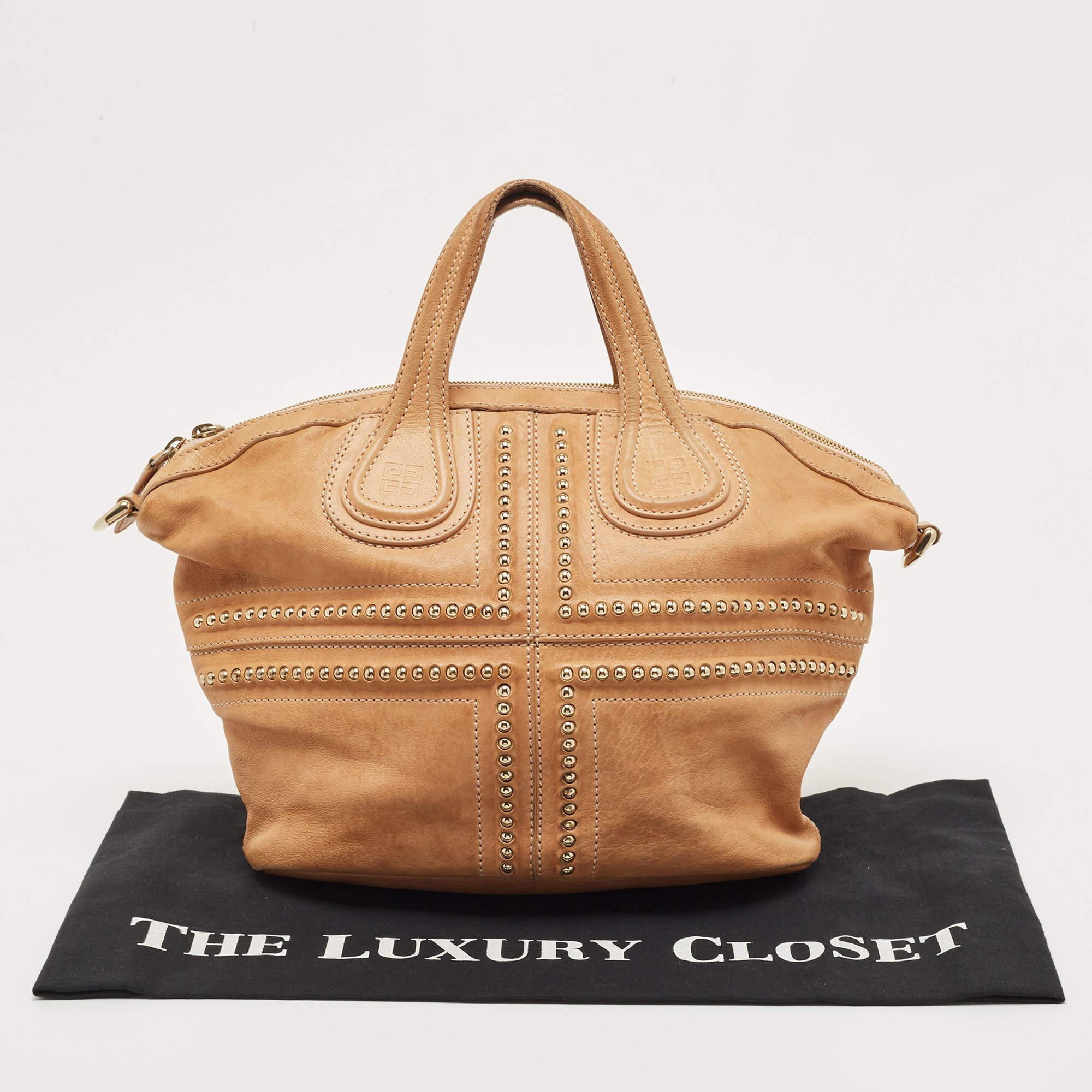 Givenchy Beige Leather Studded Nightingale Bag In Fair Condition In Dubai, Al Qouz 2
