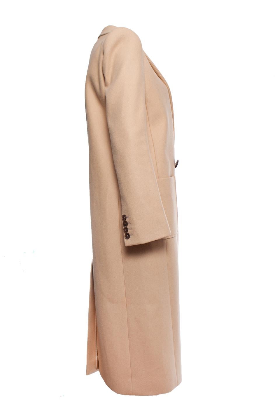 Givenchy, Beige long wool coat For Sale 2