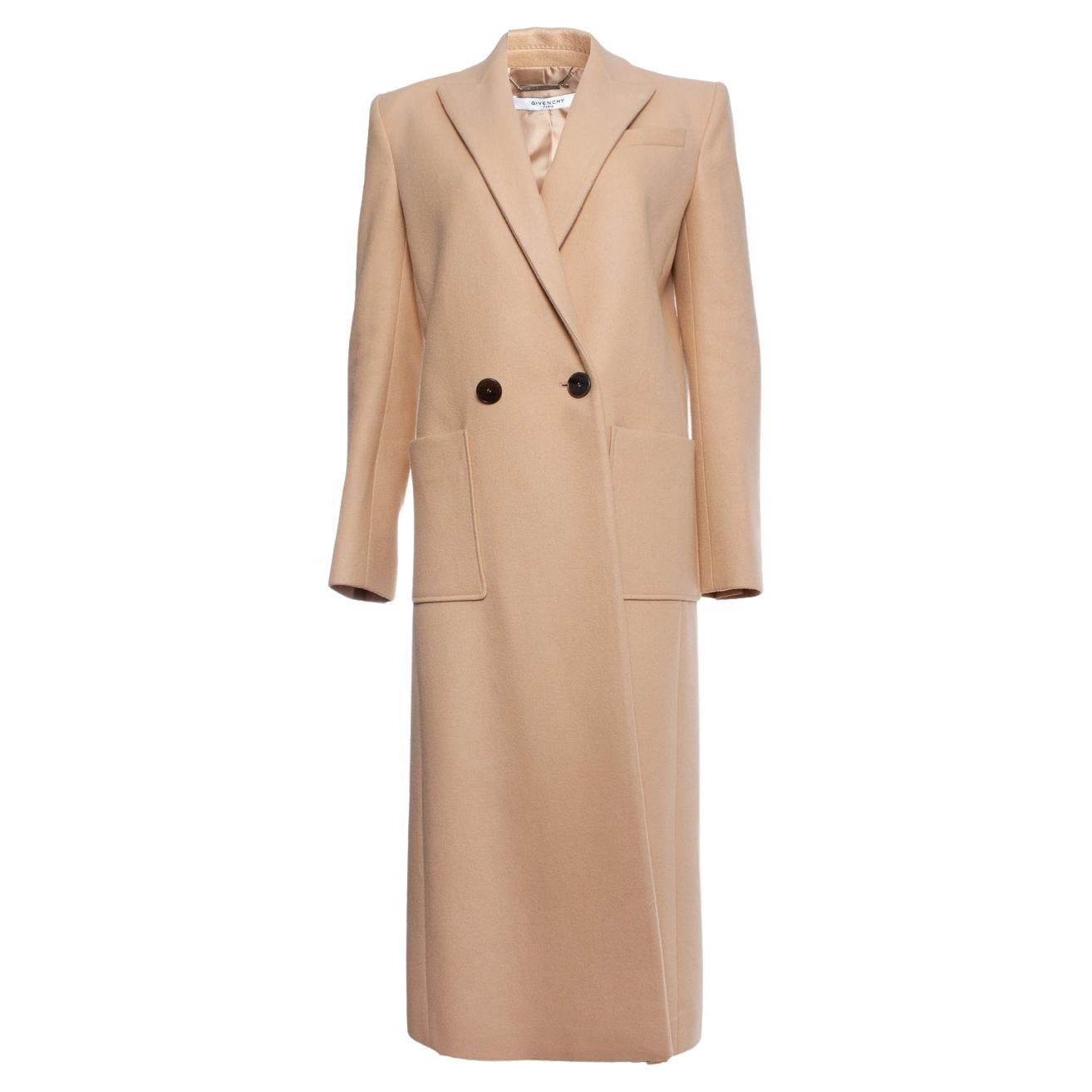 Givenchy, Beige long wool coat For Sale