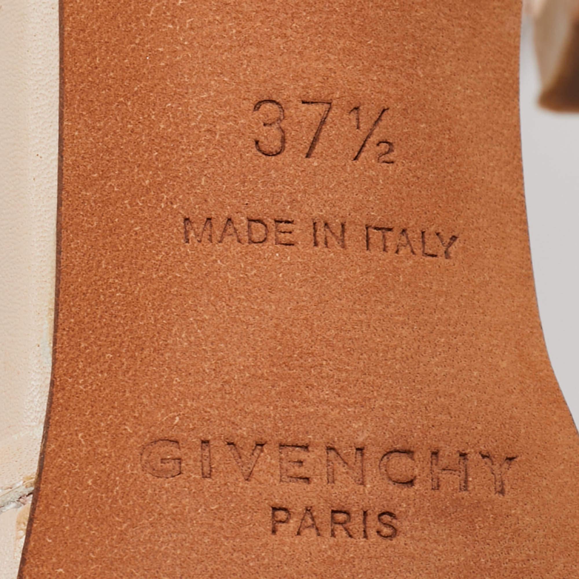 Givenchy Beige/Pink Leather and Patent Ankle Strap Pumps Size 37.5 For Sale 4