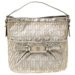 Givenchy - Hobo en toile et cuir beige chatoyant bordé de petits morceaux