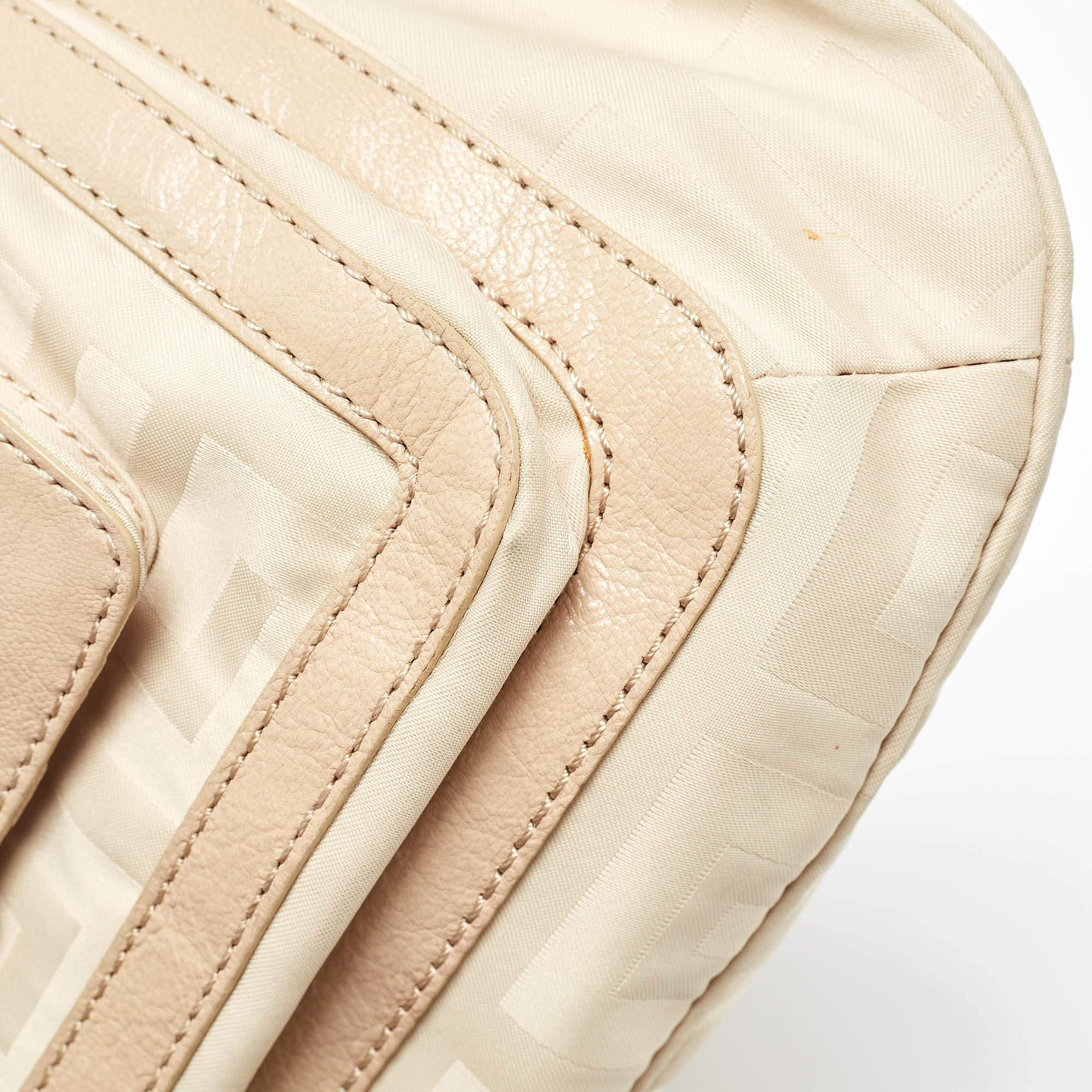 Givenchy Beige Signature Canvas and Leather Hobo For Sale 4