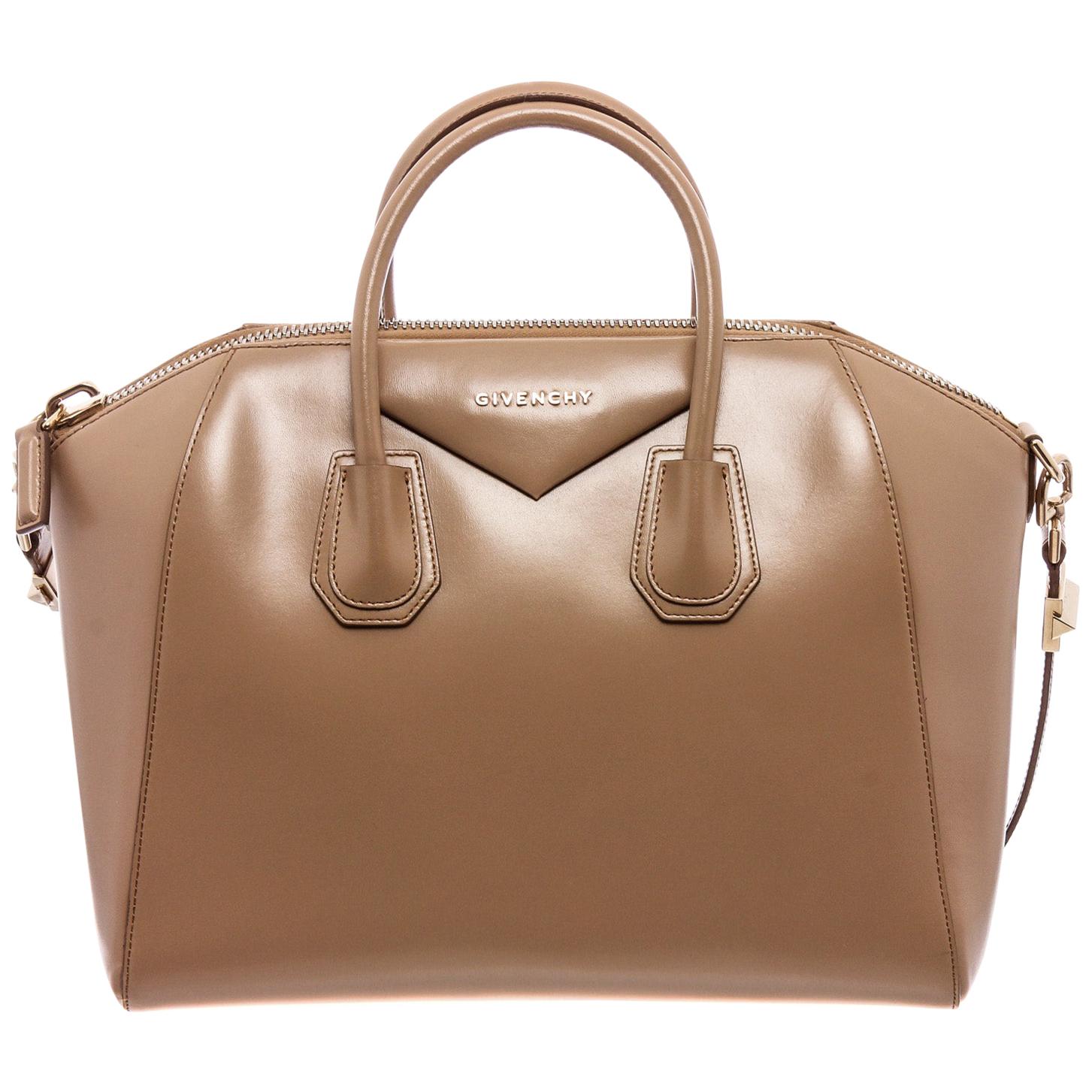 Givenchy Beige Smooth Leather Large Antigona Satchel Bag