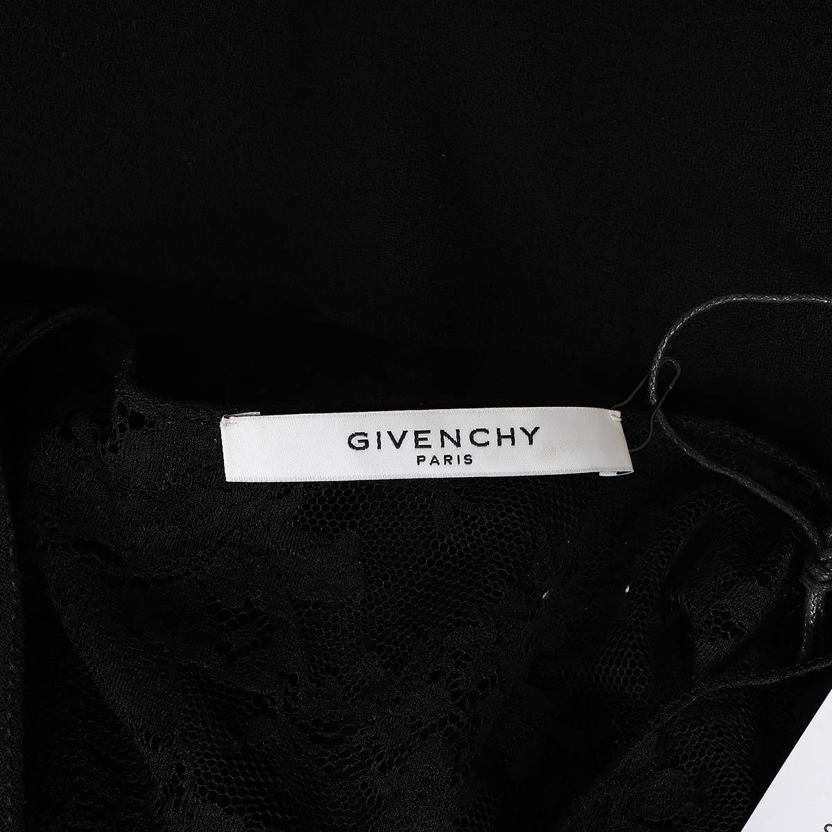 GIVENCHY black 2018 ASYMMETRIC WOOL & LACE Dress 36 XS For Sale 2