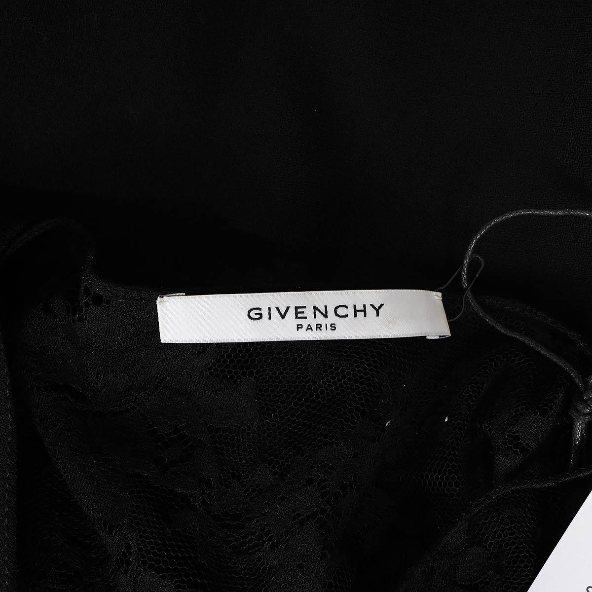 GIVENCHY black 2018 ASYMMETRIC WOOL & LACE Dress 38 S For Sale 2