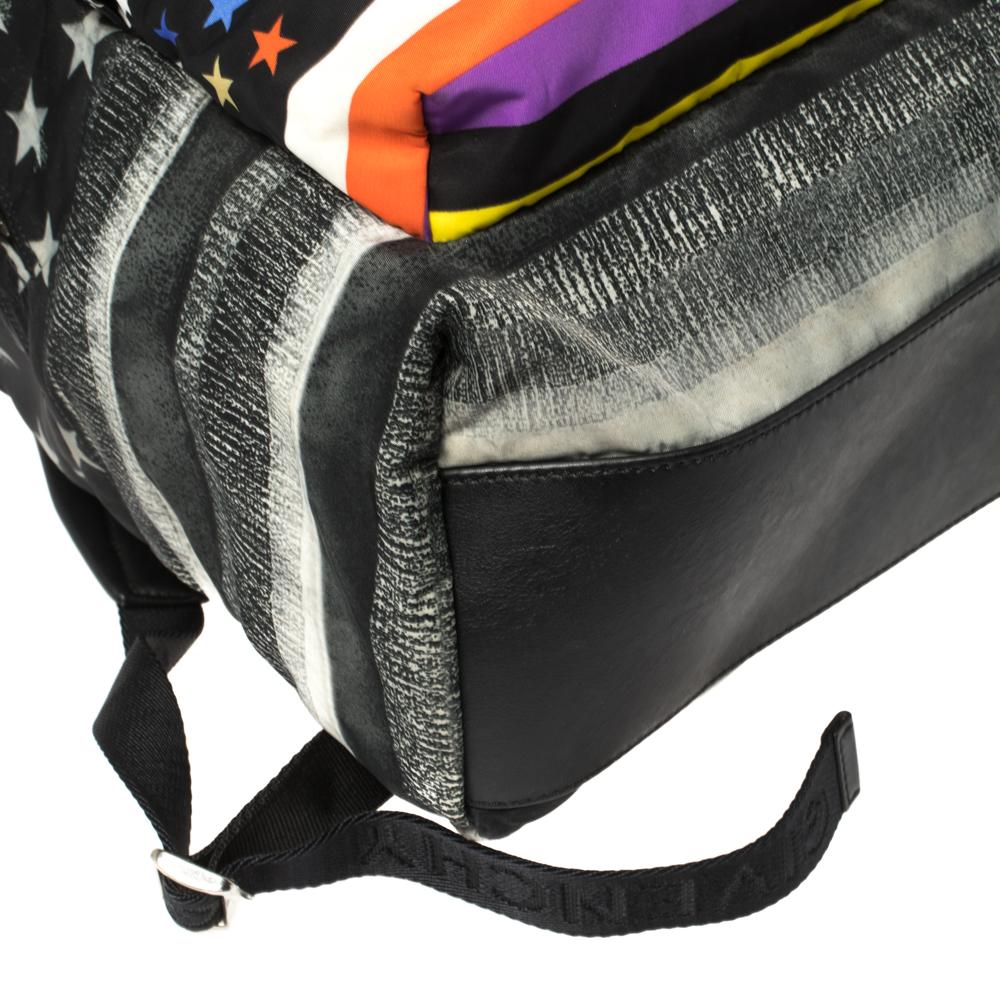 Givenchy Black American Flag Print Nylon Backpack 4