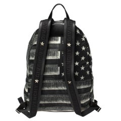 Givenchy Black American Flag Print Nylon Backpack