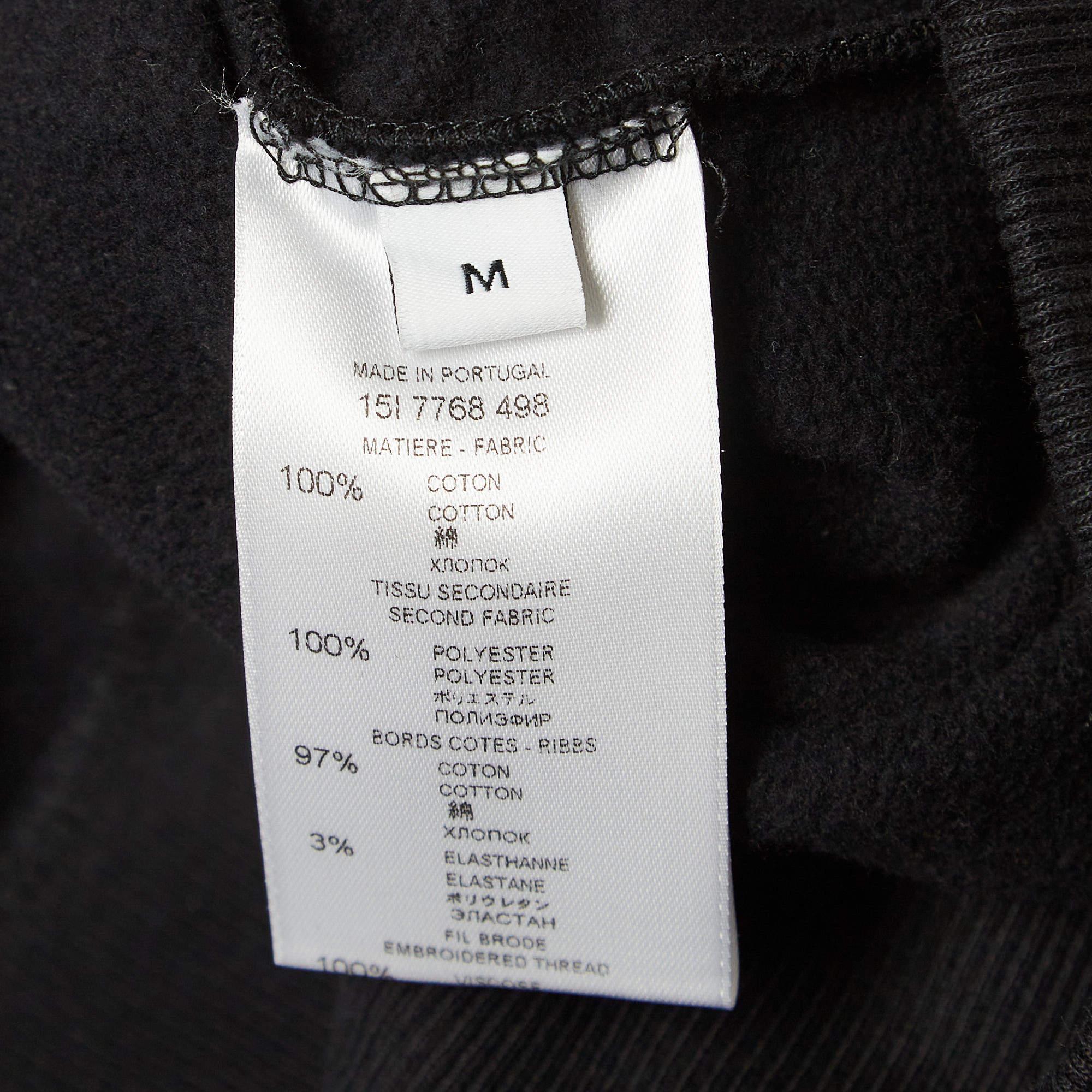 Donna Givenchy Felpa in cotone nera con motivo faunistico applicato e incrociato M. I. in vendita